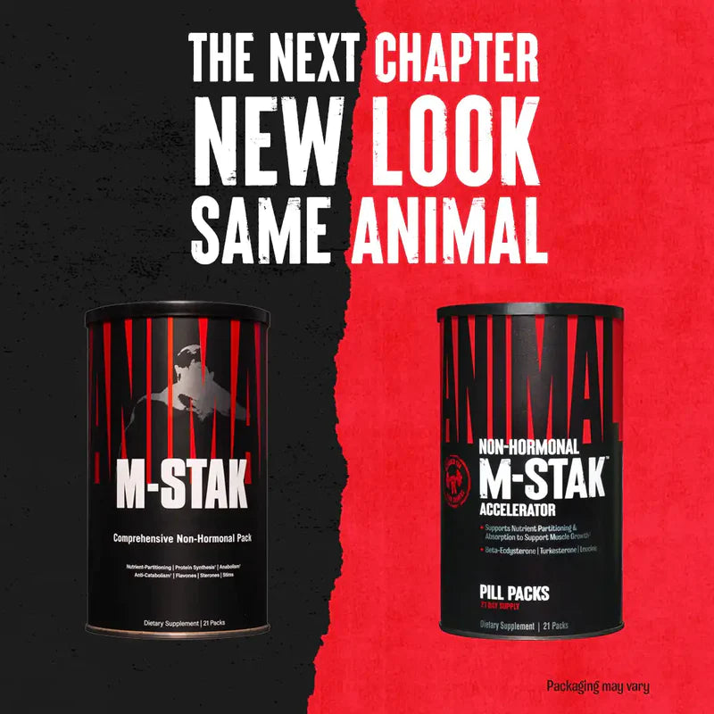 Animal M-Stak - Non-Hormonal Hard Gainers Muscle Building Stack with Energy Complex