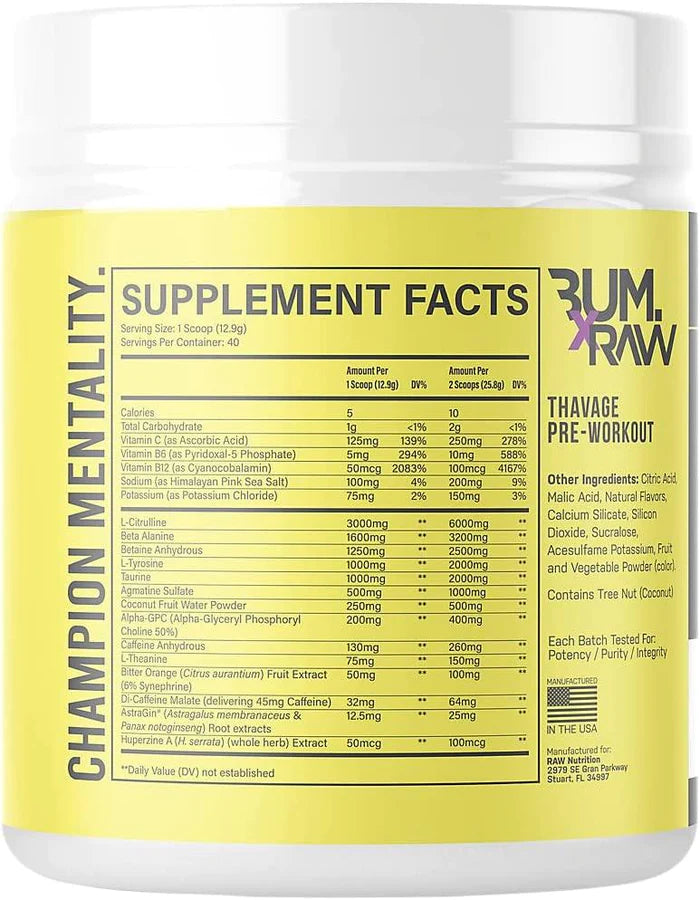 RAW Cbum THAVAGE PRE-WORKOUT